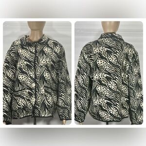 NEW WITHOUT TAGS JANE ASHLEY BLACK AND WHITE VINTAGE WOMEN S JACKET SIZE XL